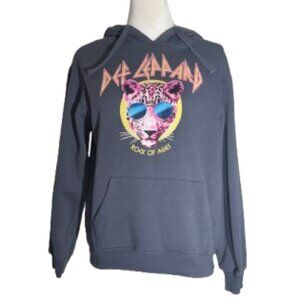 Def Leppard Rock of Ages Licensed Gray Hooded Sweatshirt Size Medium
